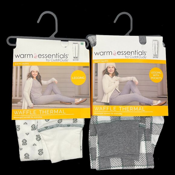 Warm Essentials Cuddl Duds Waffle Thermal Base Layer Lounge Pajama Pant Womens S - Picture 1 of 3